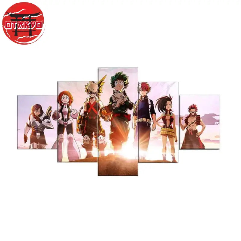 tableau-my-hero-academia-all-stars-momo-ochaco-tenya-shoto-bakugo-izuku-