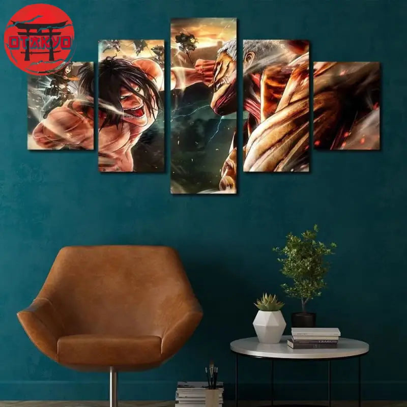 Tableau Eren vs Reiner - Attaque des titans™