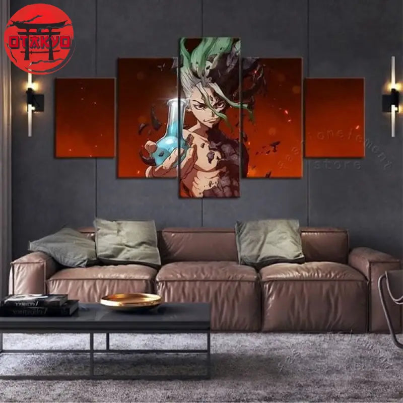 tableau-senku-dr-stone-salon-décoration-chambre-cadre