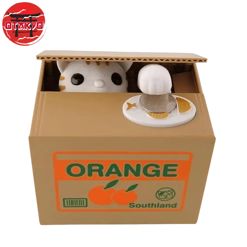 tirelire chat orange