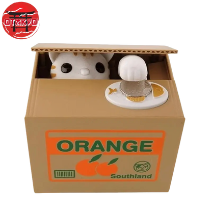 tirelire chat orange